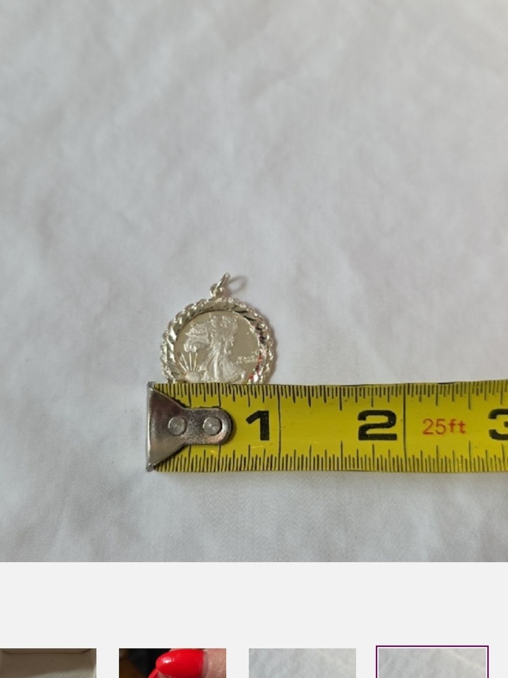 NWOT 2000 Walking Liberty Sterling Silver Coin Pendant - Picture 6 of 7